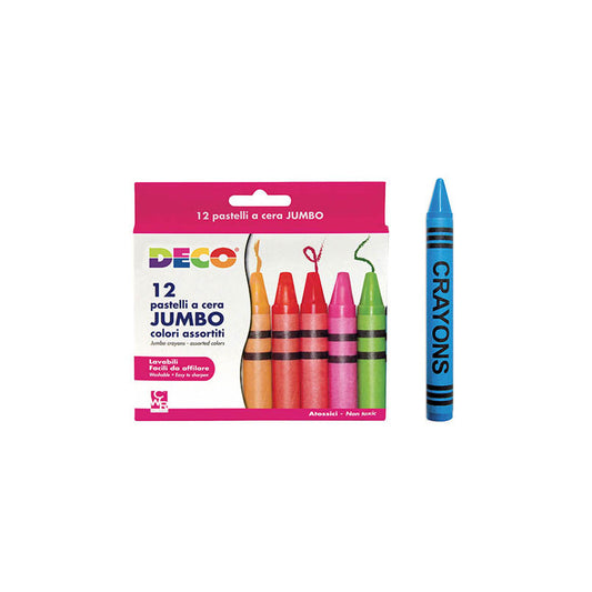 CWR DECO 12 PASTELLI A CERA JUMBO