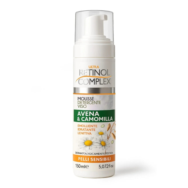 ULTRA RETINOL COMPLEX MOUSSE DETERGENTE VISO 150ML AVENA & CAMOMILLA EMOLLIENTE IDRATANTE LENITIVA PELLI SENSIBILI