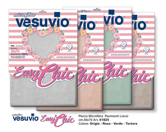 VESUVIO MICROFIBRA EASY CHIC PAVIMENTI XXL CM.50X70 CON ASOLA SUPERASSORBENTE COLORI ASSORTITI