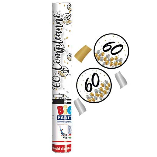 BIG PARTY POPPER 30CM 60 COMPLEANNO PRESTIGE