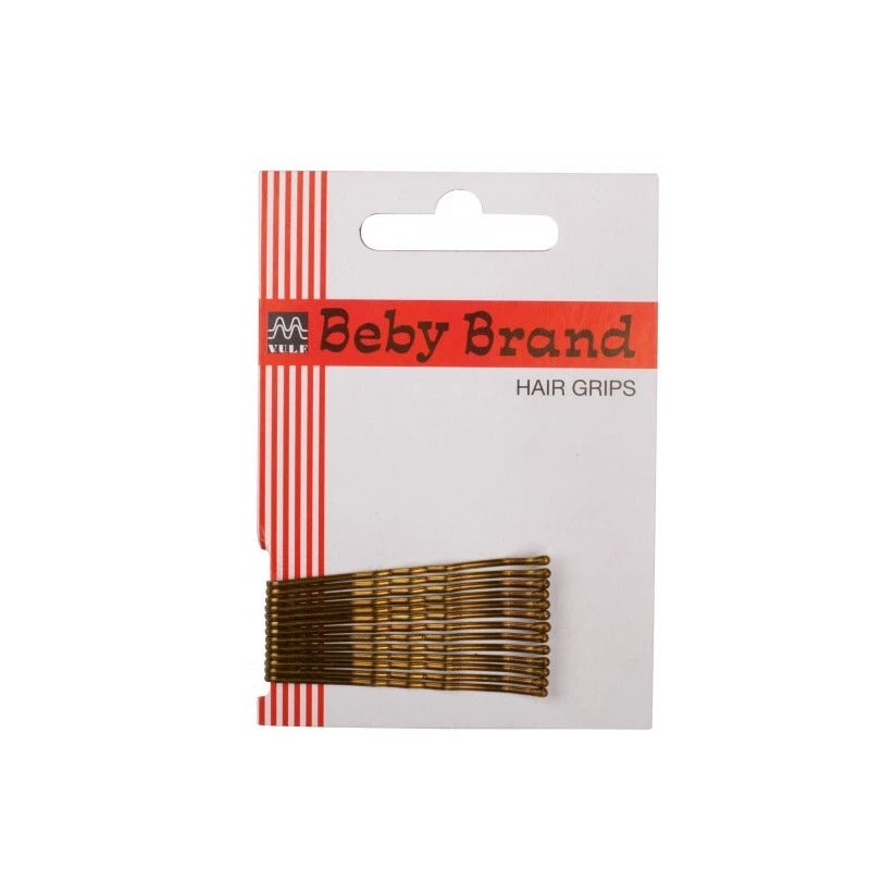 MUSTER BEBY BRANDS HAIR GRIPS MARRONE 12PZ