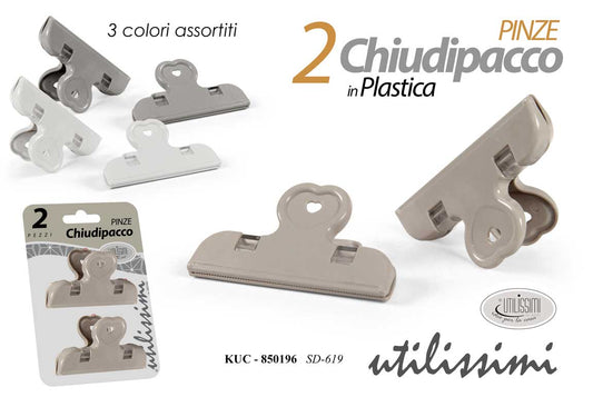 GICOS PINZE CHIUDIPACCO IN PLASTICA 2PZ COLORI ASSORTITI KUC-850196