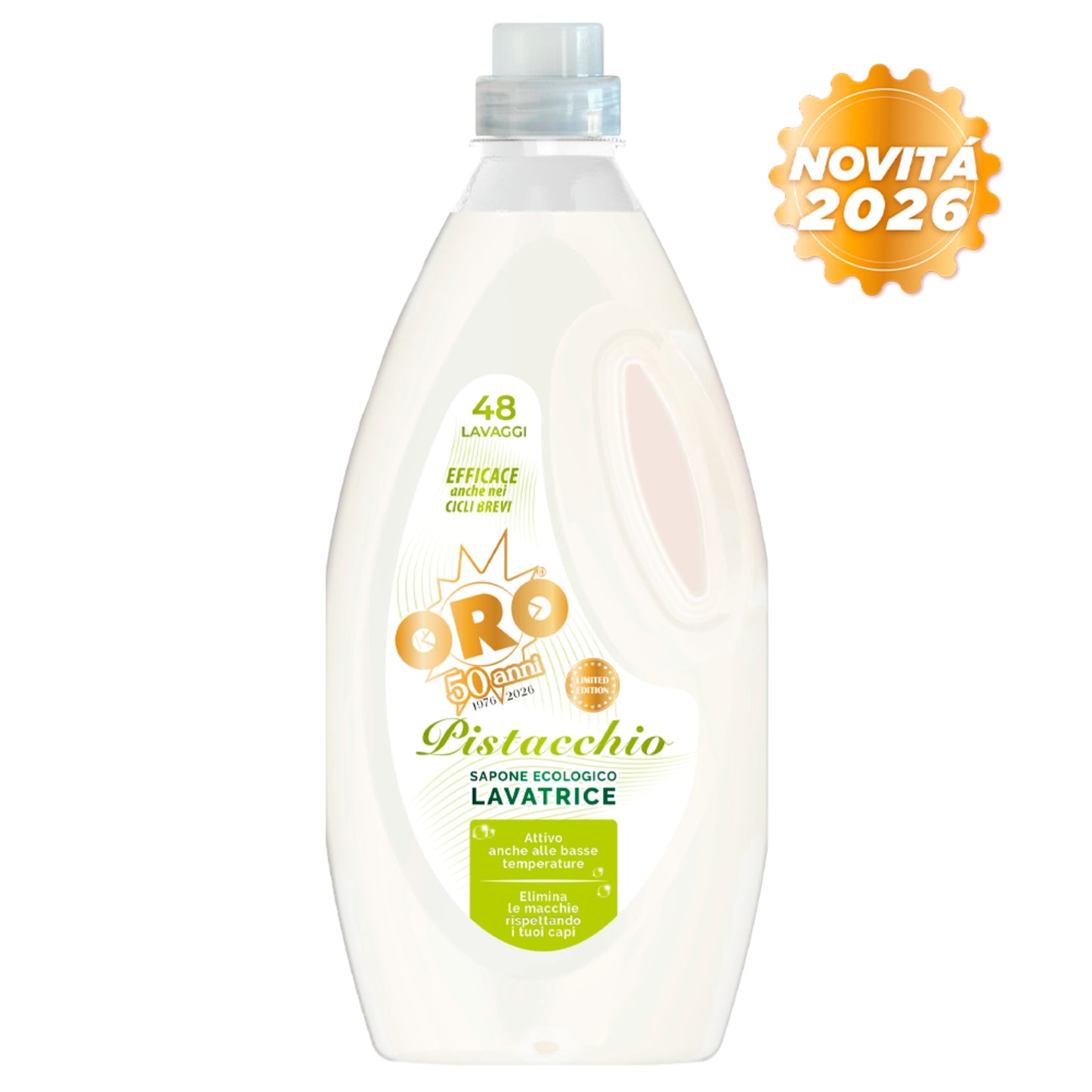 ORO "50 ANNI" SAPONE ECOLOGICO LAVATRICE 2,2L 48 LAVAGGI PISTACCHIO