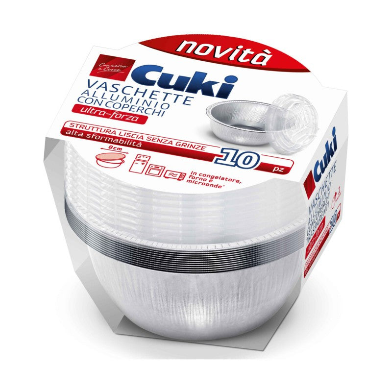 CUKI VASCHETTE ALLUMINIO CON COPERCHI ULTRA-FORZA 10PZ TS21