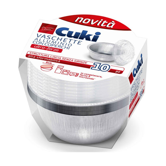 CUKI VASCHETTE ALLUMINIO CON COPERCHI ULTRA-FORZA 10PZ TS21