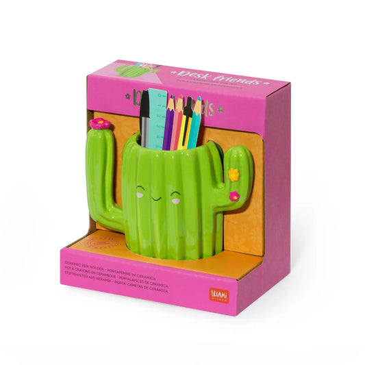 LEGAMI MILANO DESK FRIENDS PORTAPENNE IN CERAMICA CACTUS