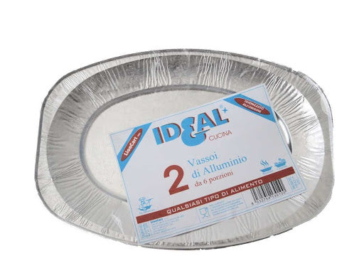IDEAL CUCINA 2 VASSOI DI ALLUMINIO DA 6 PORZIONI