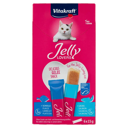 VITAKRAFT JELLY LOVERS 6X15G PLATESSA/SALMONE