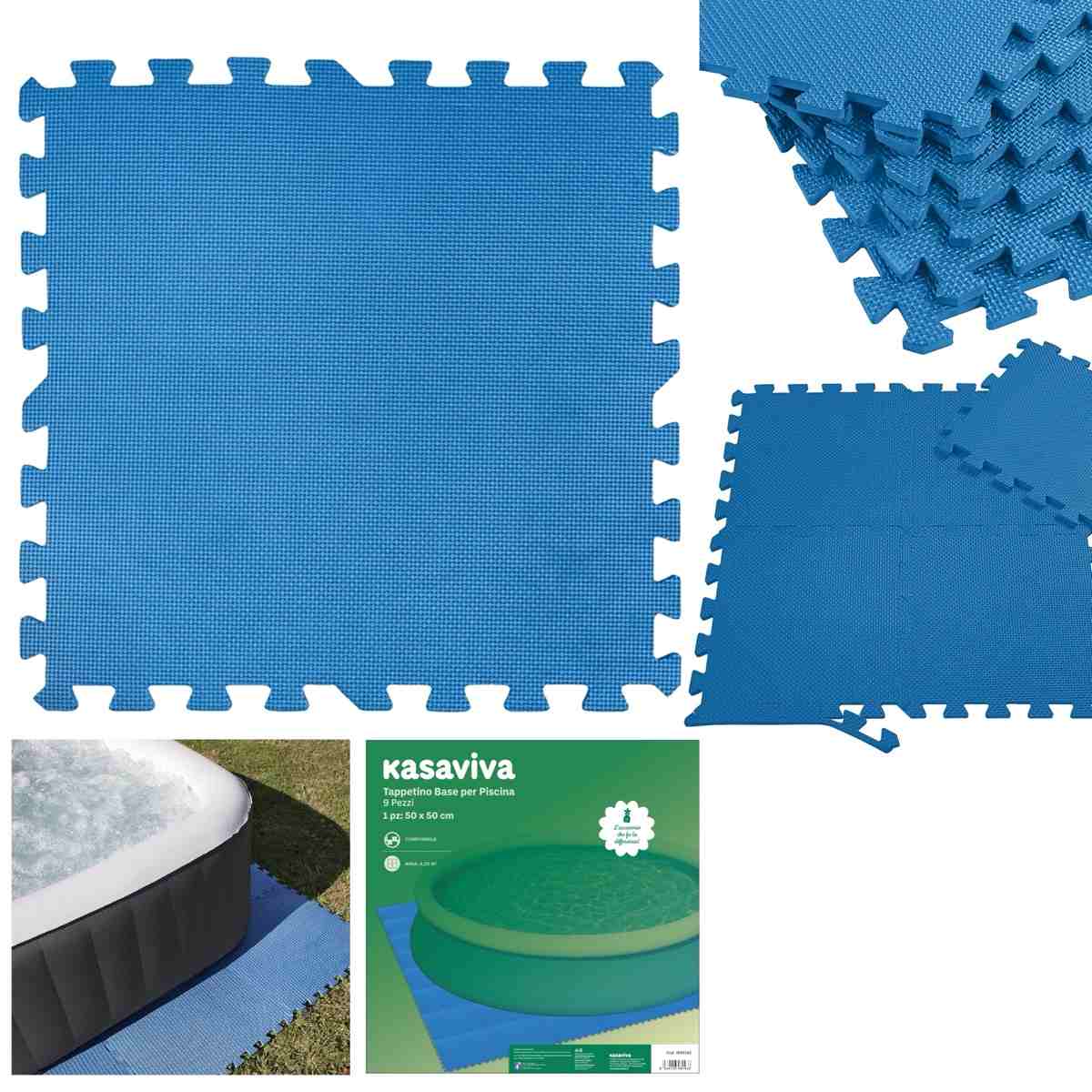 KASAVIVA POOLBASE TAPPETINO SOTTOPISCINA 9PZ (1PZ : CM.50X50)