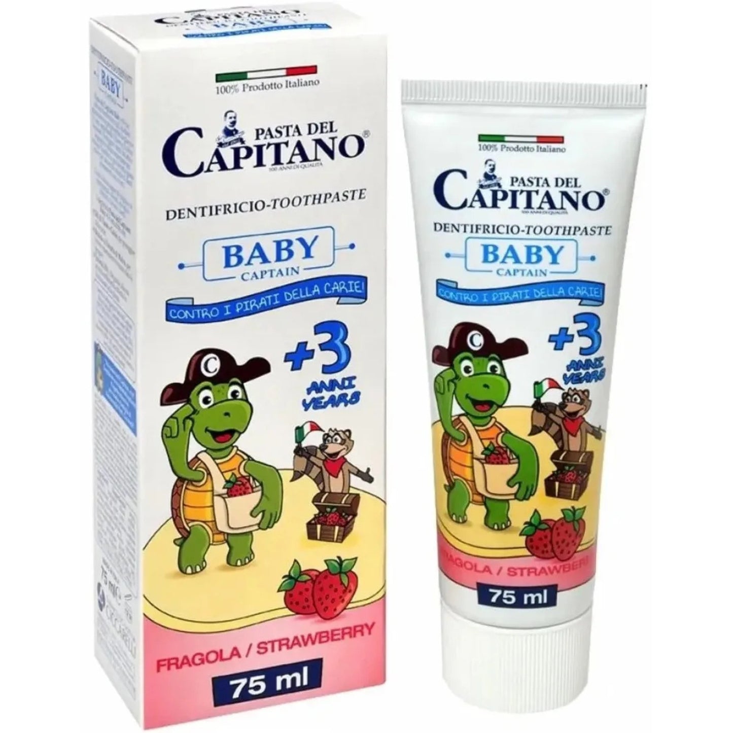 PASTA DEL CAPITANO DENTIFRICIO 75ML BABY +3 ANNI FRAGOLA