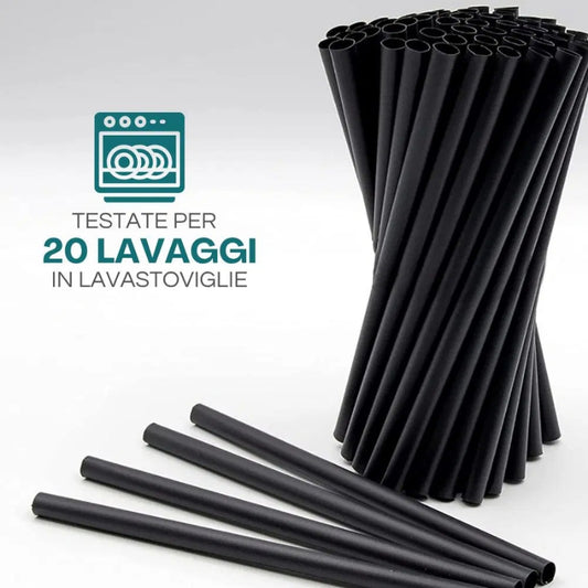 FLORIDA CANNUCCE COCKTAIL RIUTILIZZABILI CM.21 1000PZ NERO