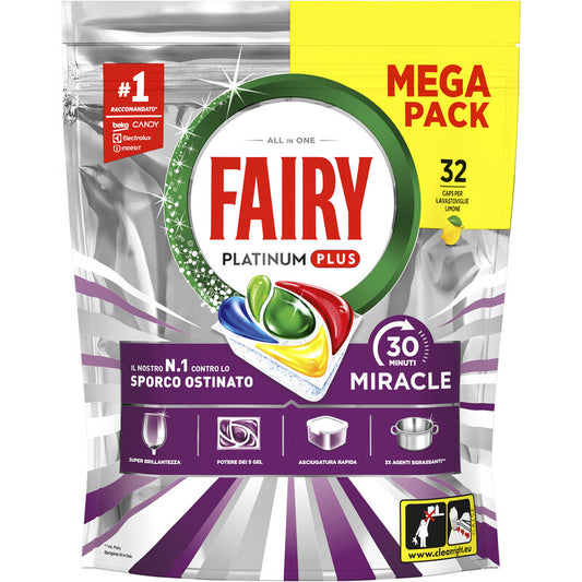 FAIRY PLATINUM PLUS MIRACLE 30 MINUTI LIMONE X32 CAPS