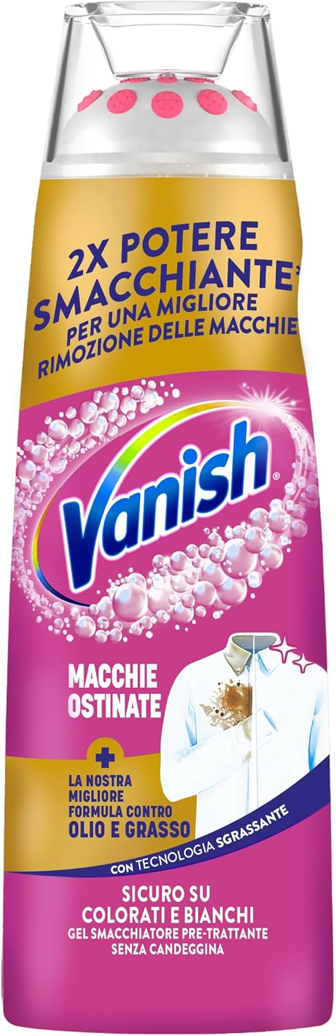 VANISH GEL SMACCHIATORE PRETRATTANTE SENZA CANDEGGINA 200ML SICURO SU BIANCHI E COLORATI