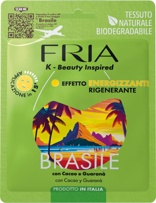 FRIA K - BEAUTY INSPIRED MASCHERA IN TESSUTO MONODOSE BRASILE EFFETTO ENERGIZZANTE RIGENERANTE CON CACAO E GUARANA'