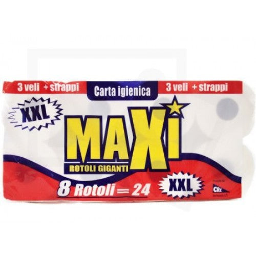 MAXI CARTA IGIENICA 3 VELI 8 ROTOLI XXL