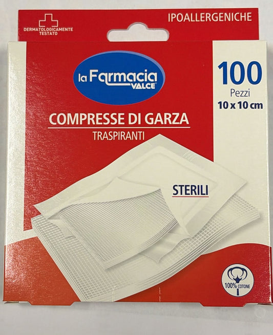 LA FARMACIA VALCE COMPRESSE DI GARZA STERILI CM.10X10 100PZ