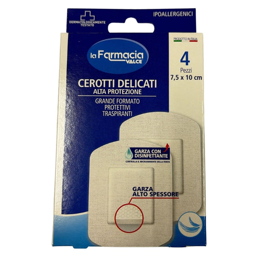 LA FARMACIA VALCE CEROTTI DELICATI 4PZ 2X CM.7,5X7,5 2X CM.7,5X10