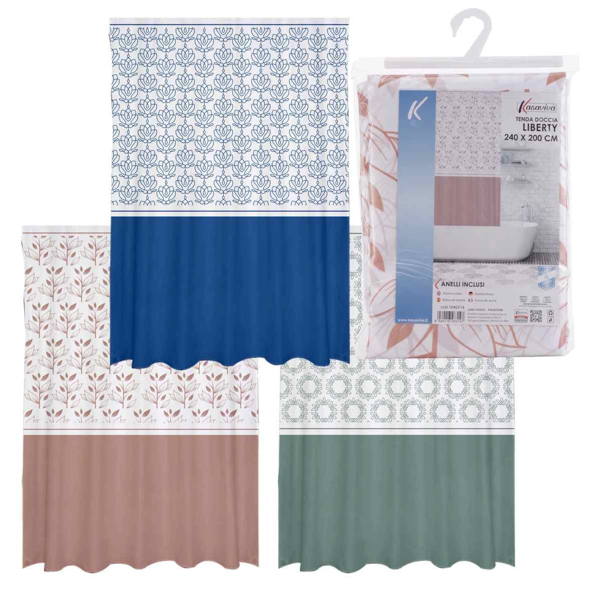 KASAVIVA TENDA DOCCIA LIBERTY CM.240X200