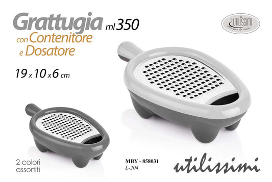 GICOS GRATTUGGIA CON CONTENITORE E DOSATORE 350ML CM.19X10X6 2 COLORI ASSORTITI