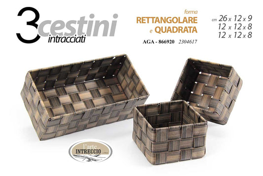 GICOS CESTINO INTRECCIATO FORMA RETTANGOLARE CM.26X12X9