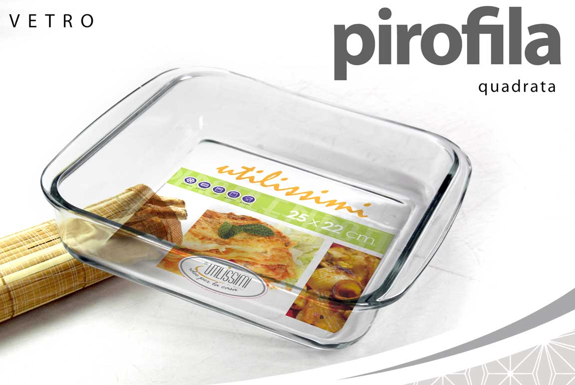 GICOS PIROFILA IN VETRO QUADRATA 1,1L CM.23X18X5