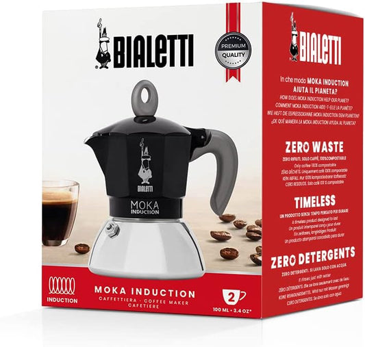 BIALETTI MOKA INDUCTION BLACK 2 TAZZE