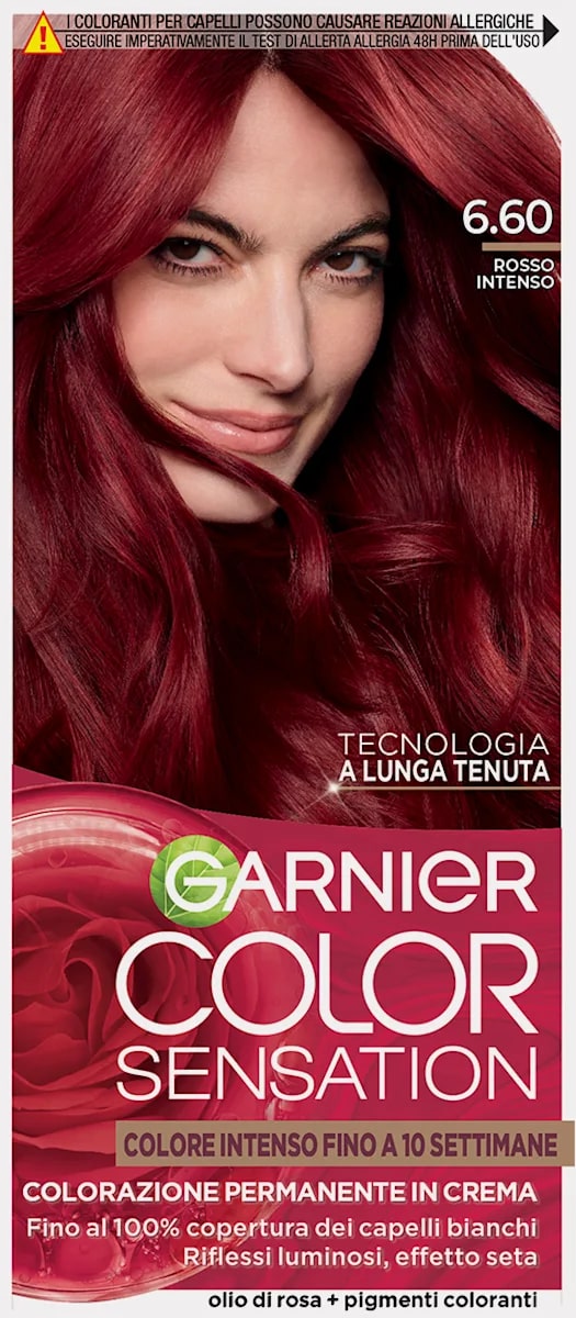 GARNIER COLOR SENSATION COLORAZIONE PERMANENTE IN CREMA 6.60 ROSSO INTENSO