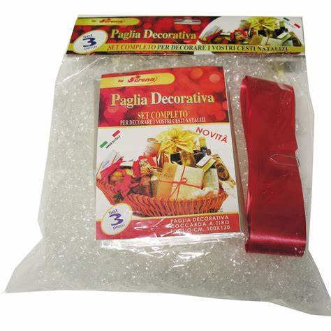 STAR CHRISTMAS KIT PAGLIA DECORATIVA PER CESTI PPL 120GR SET 3PZ