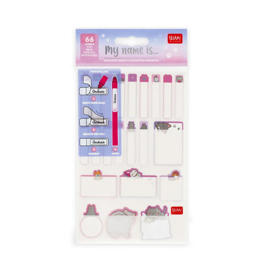 LEGAMI MILANO MY NAME IS... SET DI 66 ETICHETTE ADESIVE KITTY