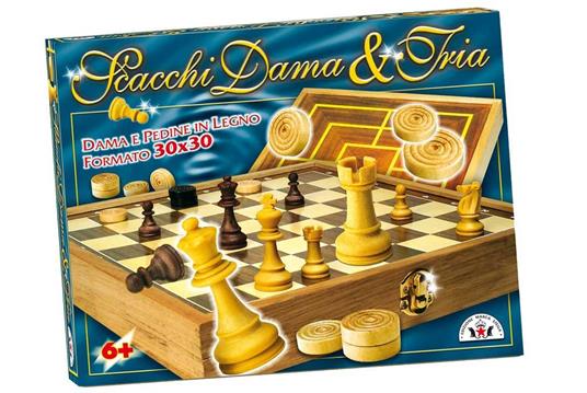 GIOCO ARTI GRAFICHE SCACCHI DAMA E TRIA 30X30
