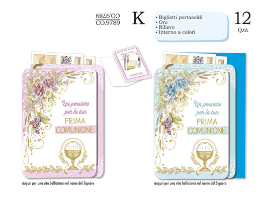 CROMO NB BIGLIETTO PORTASOLDI COMUNIONE CO.9789