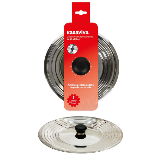 KASAVIVA COPERCHIO MULTIMISURA ACCIAIO INOX DA 14 A 20CM