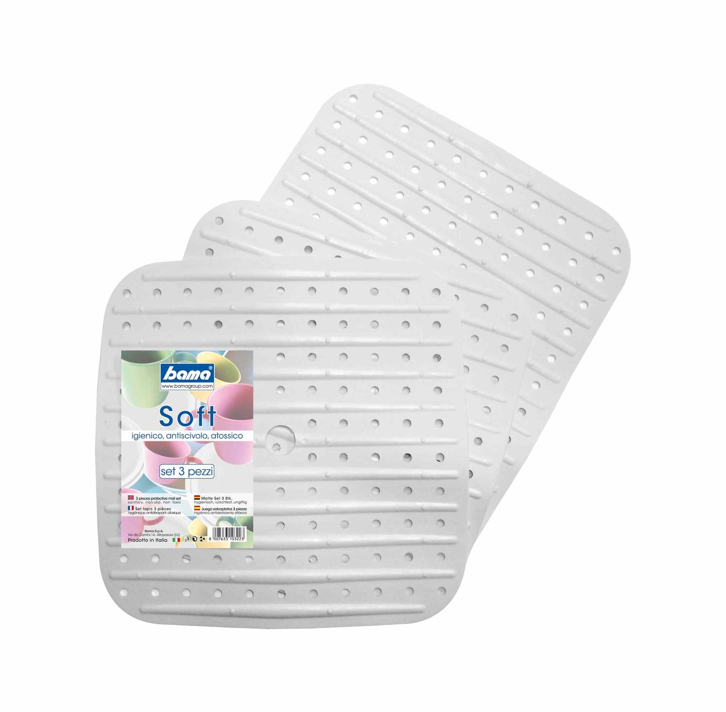 BAMA SOFT TAPPETO LAVELLO SET 3 PEZZI
