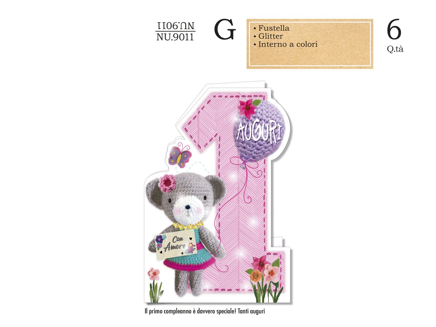CROMO NB BIGLIETTO NUMERO 1 BAMBINA NU.9011