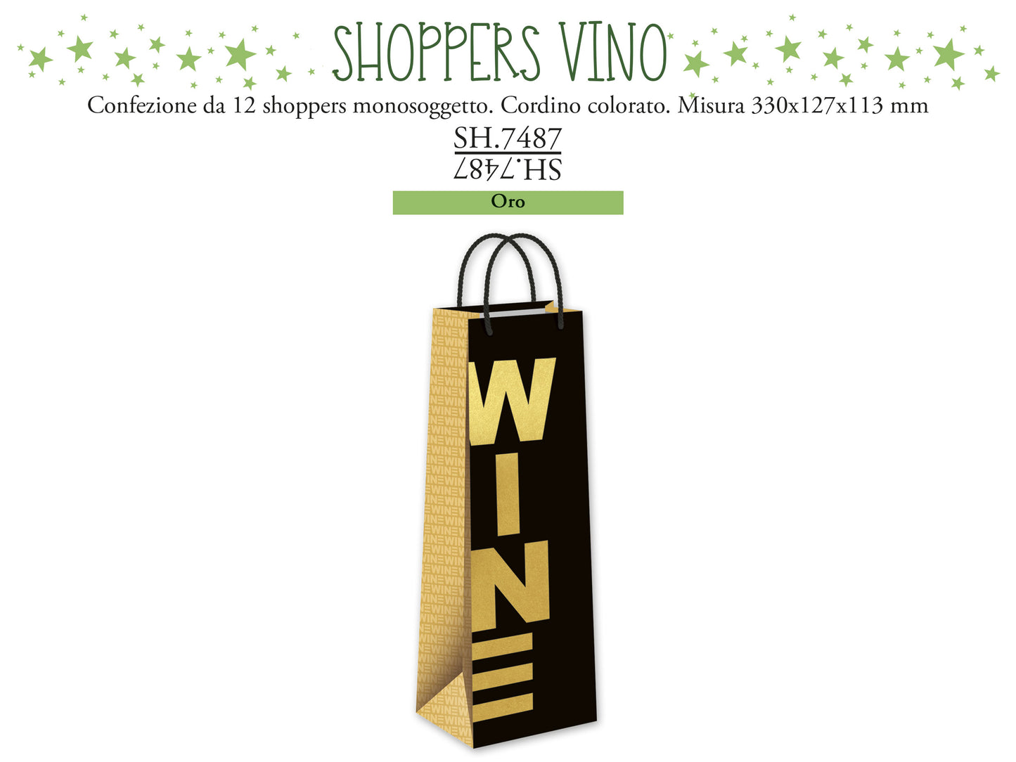 CROMO NB SHOPPER VINO WINE ORO SH.7487