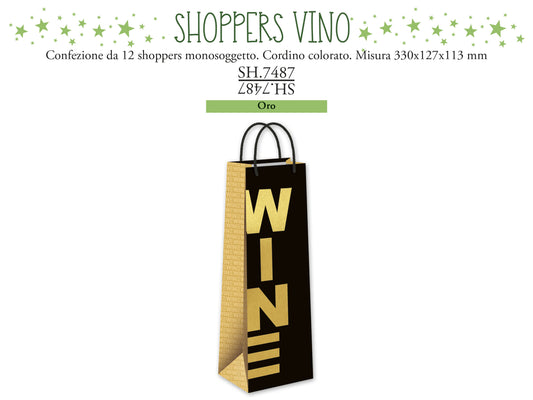 CROMO NB SHOPPER VINO WINE ORO SH.7487