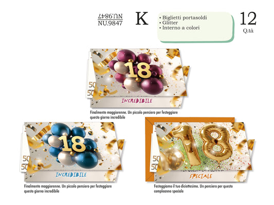 CROMO NB BIGLIETTO PORTASOLDI 18 ANNI NU.9847