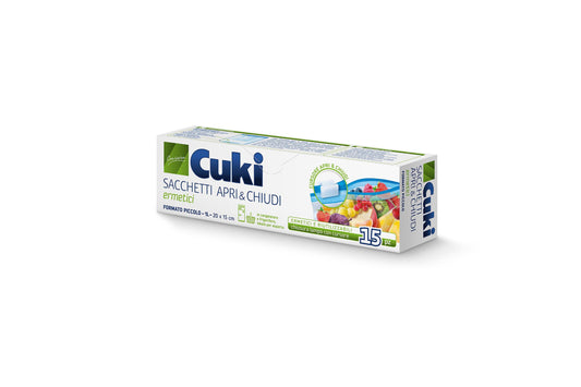 CUKI SACCHETTI APRI & CHIUDI ERMETICI 1L CM.20X15 FORMATO PICCOLO 15PZ