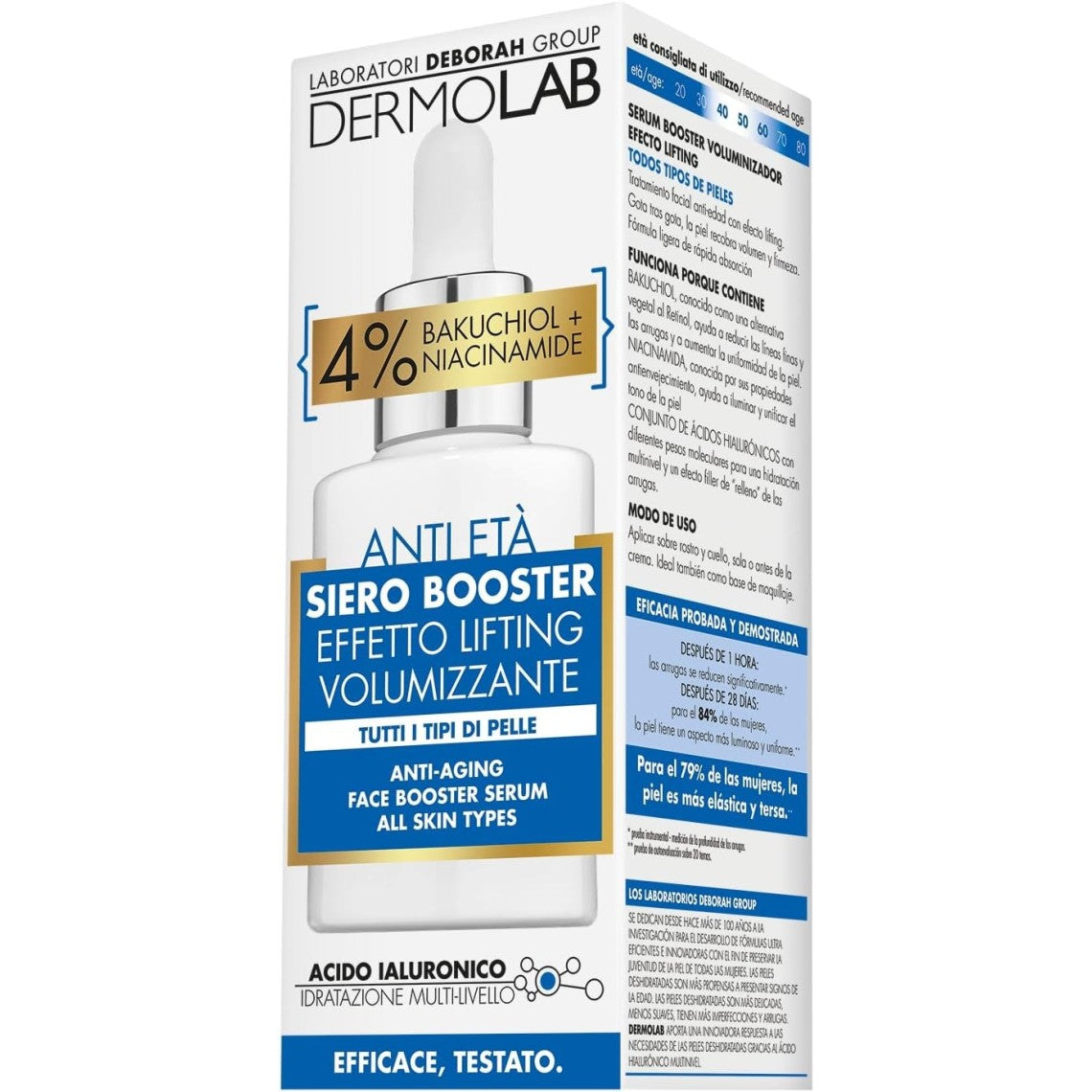DERMOLAB ANTI ETA' SIERO BOOSTER EFFETTO LIFTING VOLUMIZZANTE 30ML 4% BAKUCHIOL + NIACINAMIDE