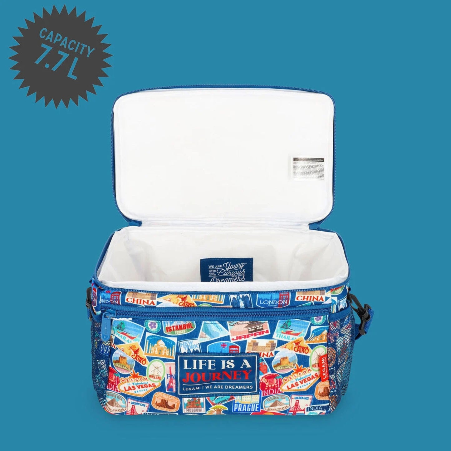 LEGAMI MILANO LUNCH BAG BORSA PORTA PRANZO 7,7L TRAVEL STICKERS