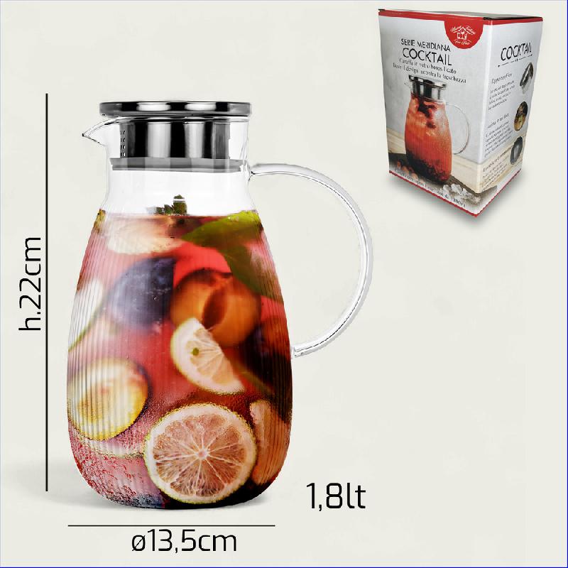 ARCA MERIDIANA COCKTAIL CARAFFA IN VETRO BOROSILICATO 1,8L