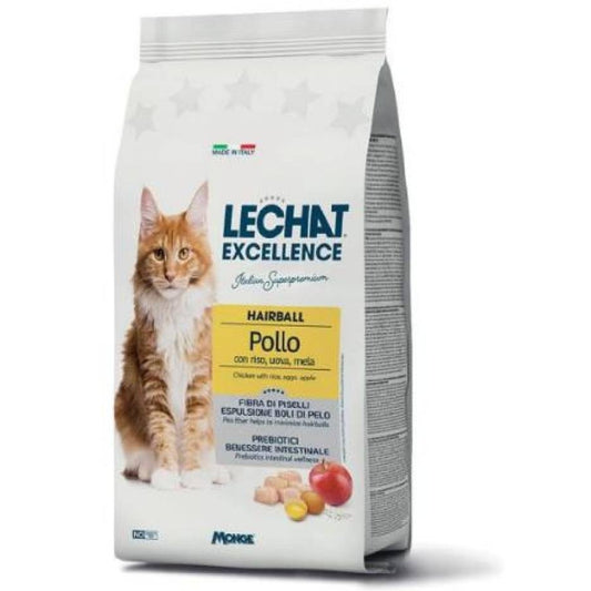 LECHAT EXCELLENCE CROCCANTINI 1,5KG HAIRBALL POLLO CON RISO,UOVA,MELA