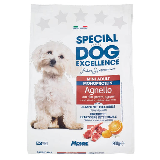 SPECIAL DOG EXCELLENCE CROCCANTINI 800GR MINI ADULT MONOPROTEIN AGNELLO CON RISO,PATATE,AGRUMI