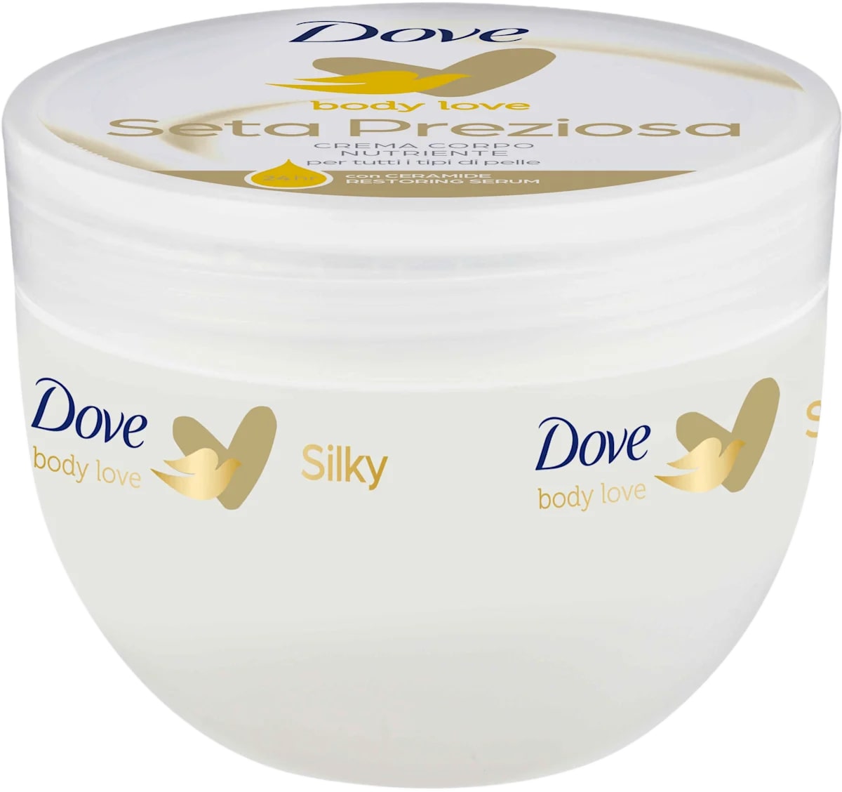 DOVE BODY LOVE SILKY SETA PREZIOSA CREMA CORPO NUTRIENTE VASO 300ML