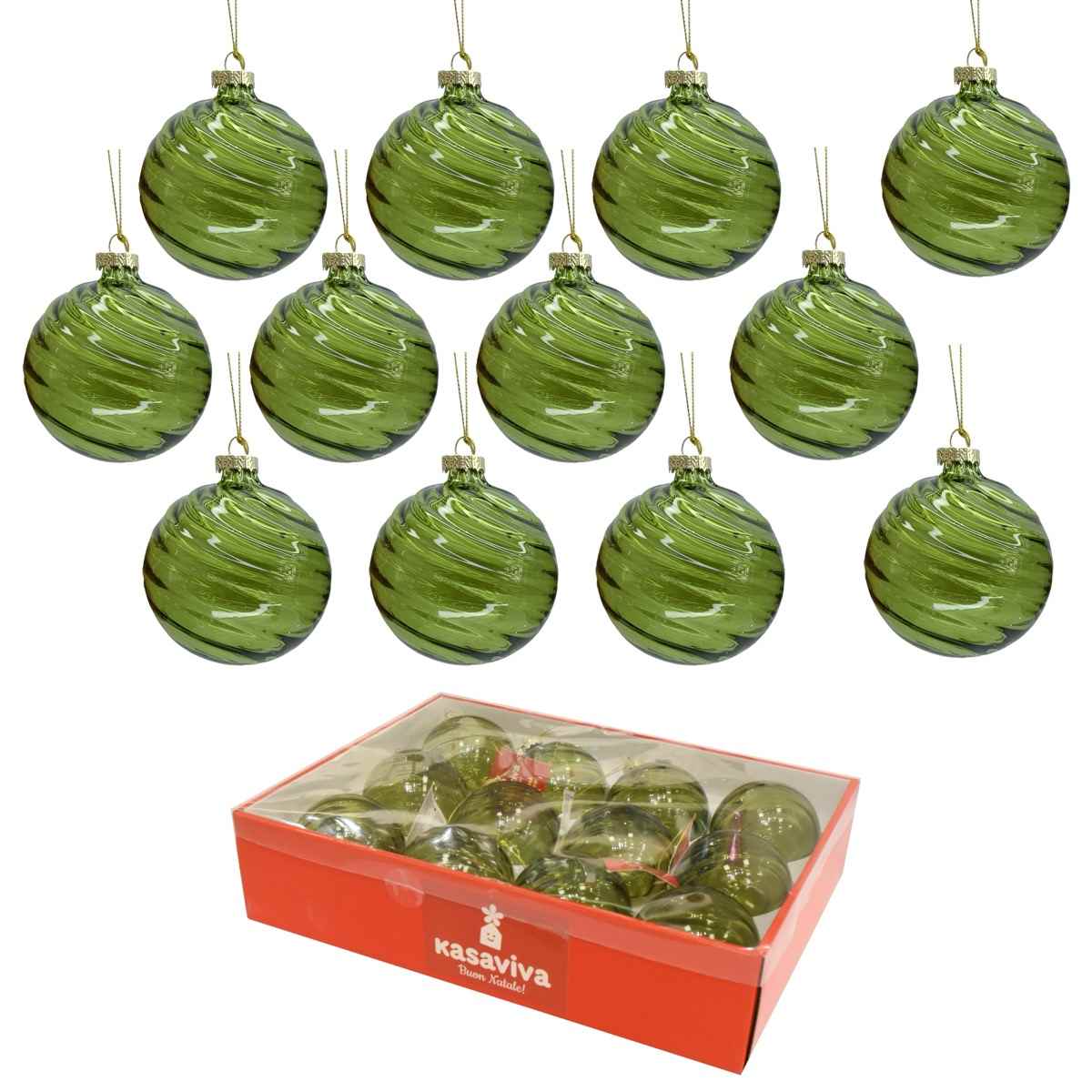 KASAVIVA NATALE SFERA VETRO CLEAR GARDEN CM.8