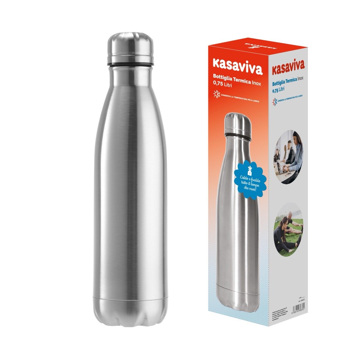 KASAVIVA BOTTIGLIA TERMICA INOX 0,75L