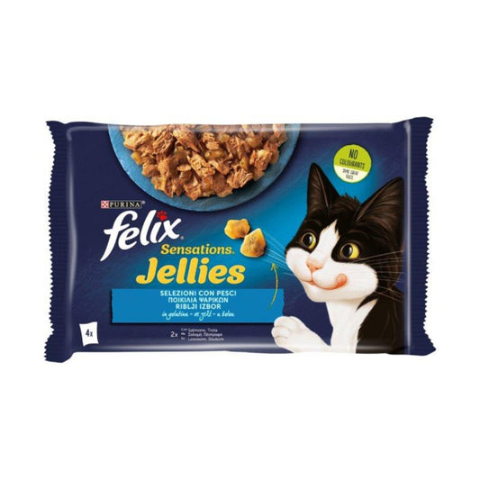 FELIX SENSATIONS JELLIES 4X85G SELEZIONI CON PESCI SALMONE/TROTA