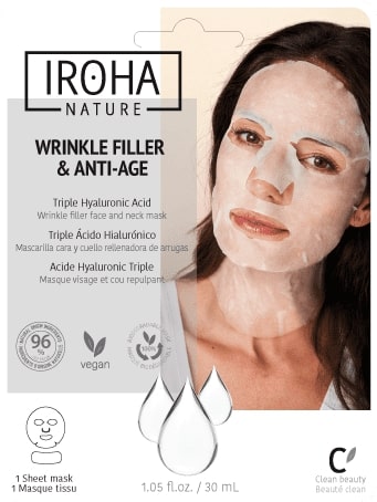 IROHA NATURE WRINKLE FILLER & ANTI-AGE MASCHERA VISO TESSUTO ACIDO IALURONICO 30ML
