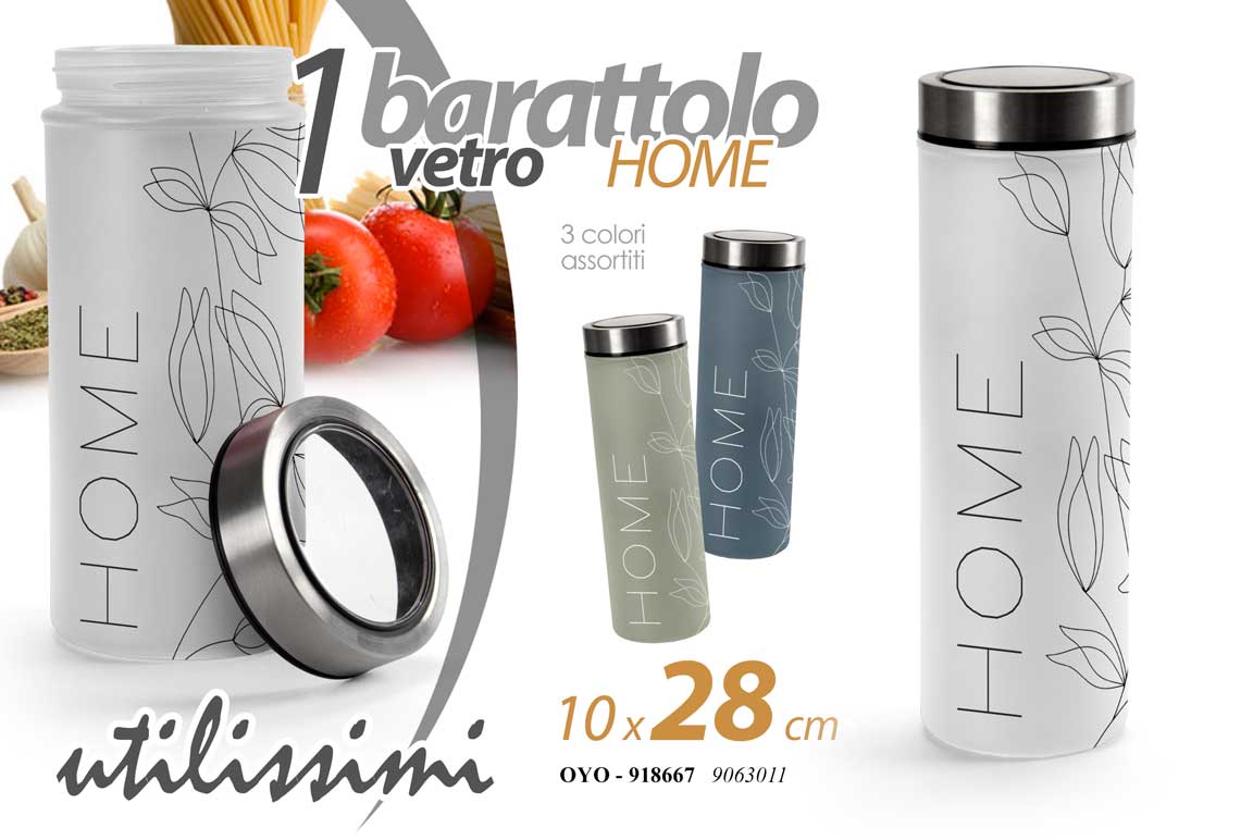 GICOS BARATTOLO VETRO HOME 1,8L CM.10X28 COLORI ASSORTITI