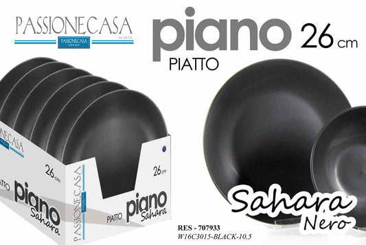 GICOS PASSIONECASA PIATTO PIANO 26CM SAHARA NERO RES-707933
